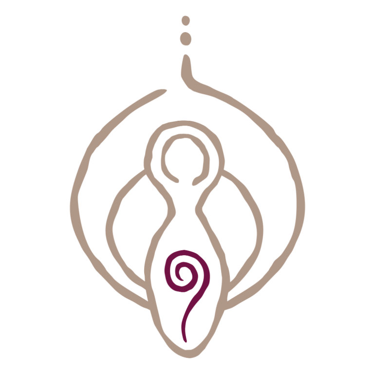 Logo Entdecke Deine Urkraft Spiralgöttin mit Mond